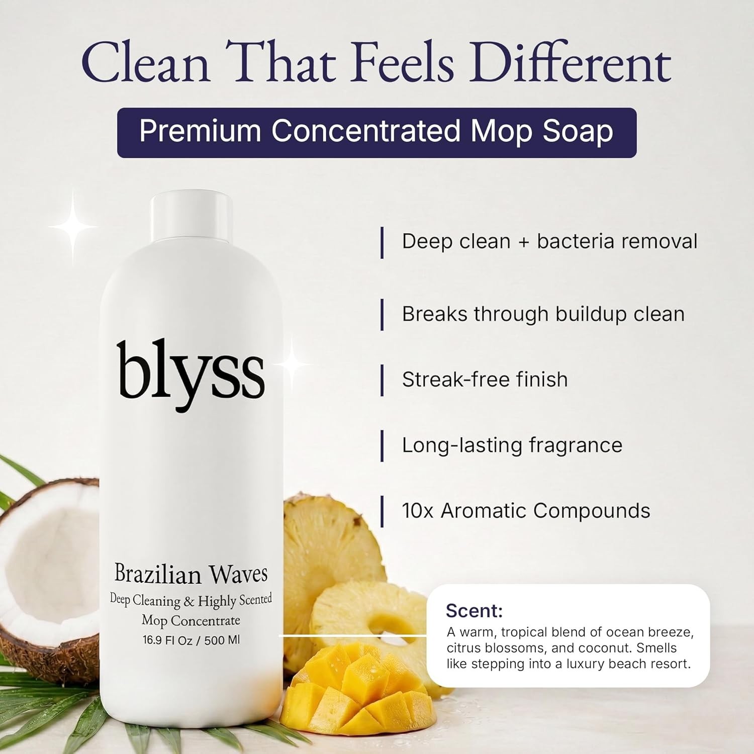 Blyss Natural Scented Mop Soap Flavour Brazilian Waves