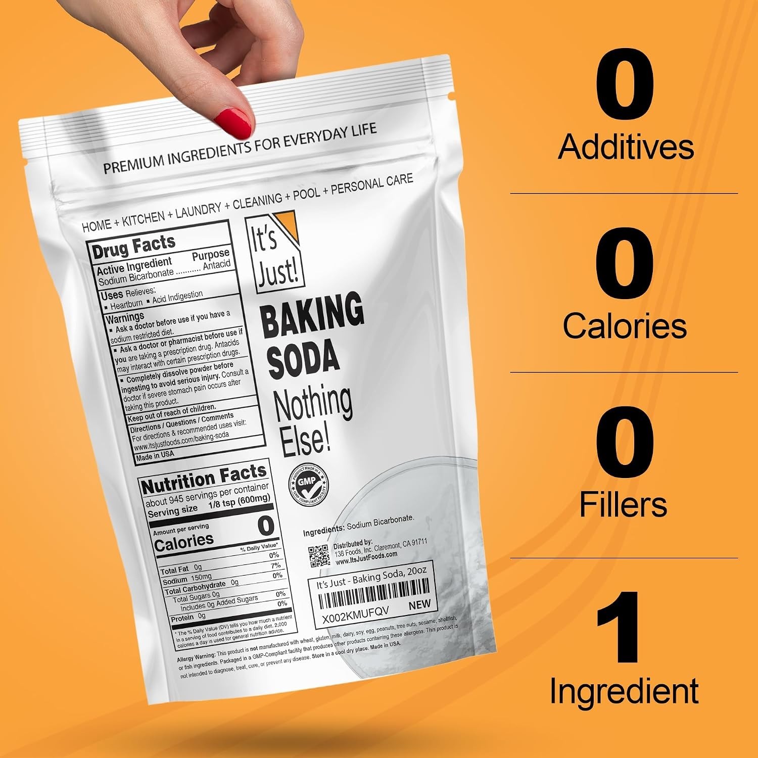 Gourmet Baking Soda – Food Grade & Non-GMO, 56 Oz for Culinary Excellence
