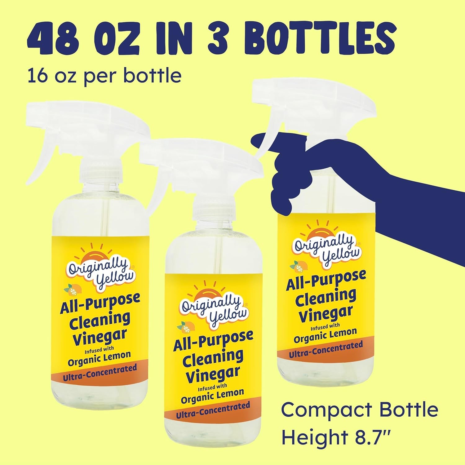 Originally Yellow Lemon Vinegar Cleaning Spray 3 Pack