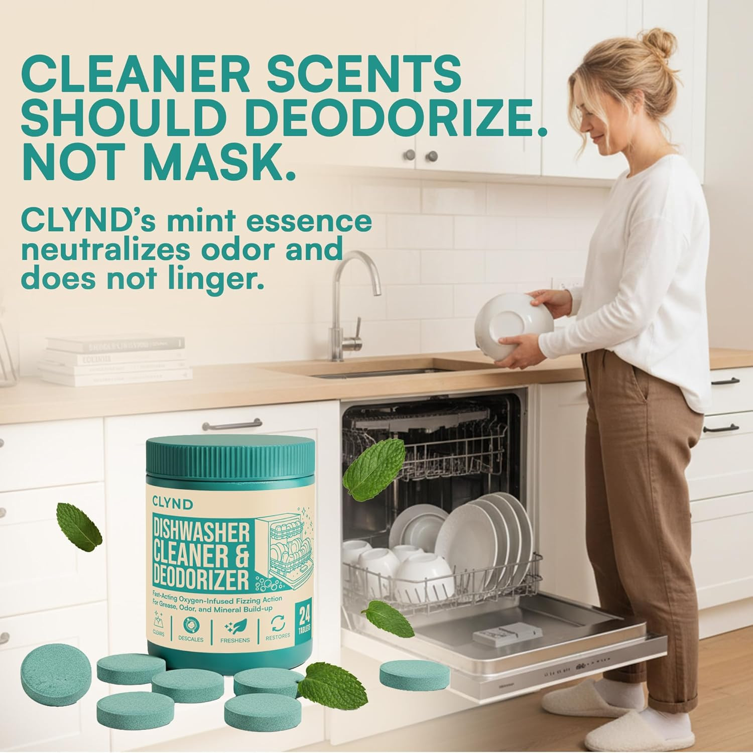 Dishwasher Cleaner and Deodorizer Tablets – 24 Pack Deep Clean Dishwasher Cleani