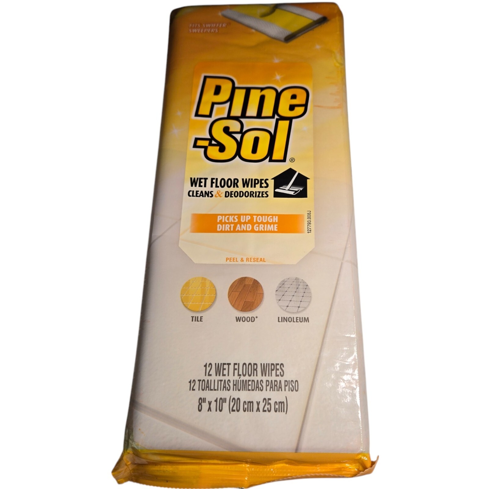 Pine-Sol Wet Floor Wipes Lemon Fresh Lot Of 4 Packs Fits Common Sweepers NOS