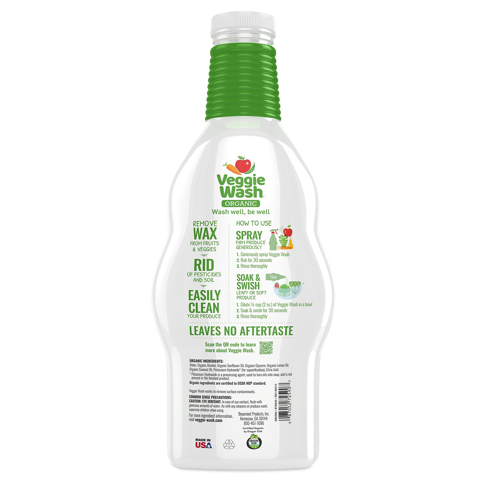 Organic Fruit and Vegetable Wash Refill, Certified Organic, Ideal for Cleanin…