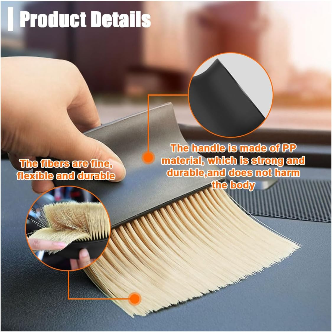 Auto Interior Dust Brush – Soft Bristles Car Duster Interior Household Cleaning