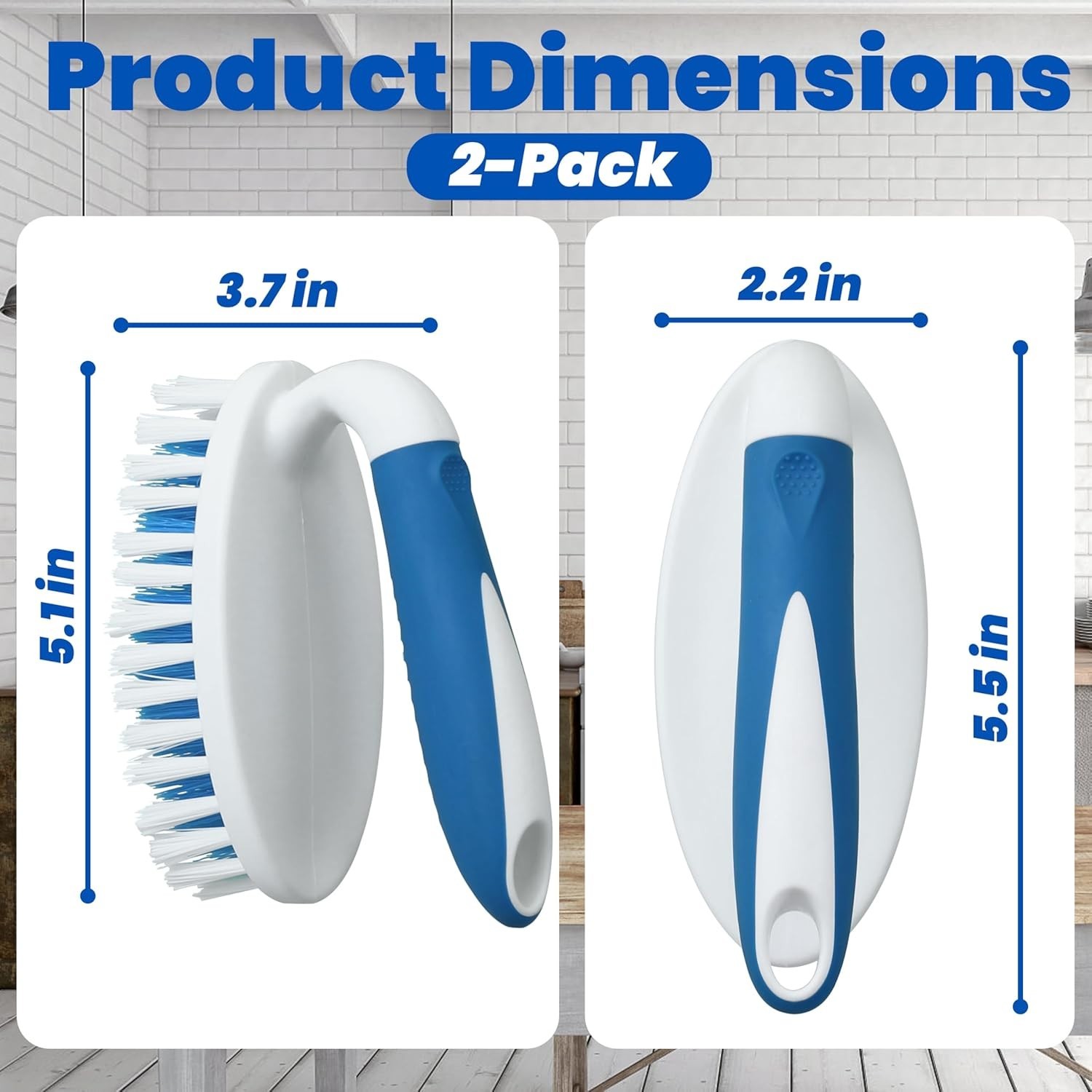Scrub Brush, 2 Pack Household Cleaning Brushes with Stiff Bristles, Scrubbing Br