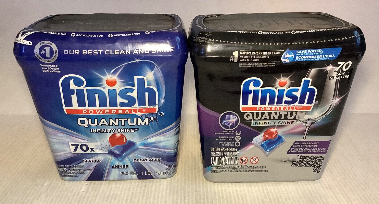 2 – Finish Quantum Infinity Shine 70ct, Dishwasher Detergent Tabs (Total 140 ct)