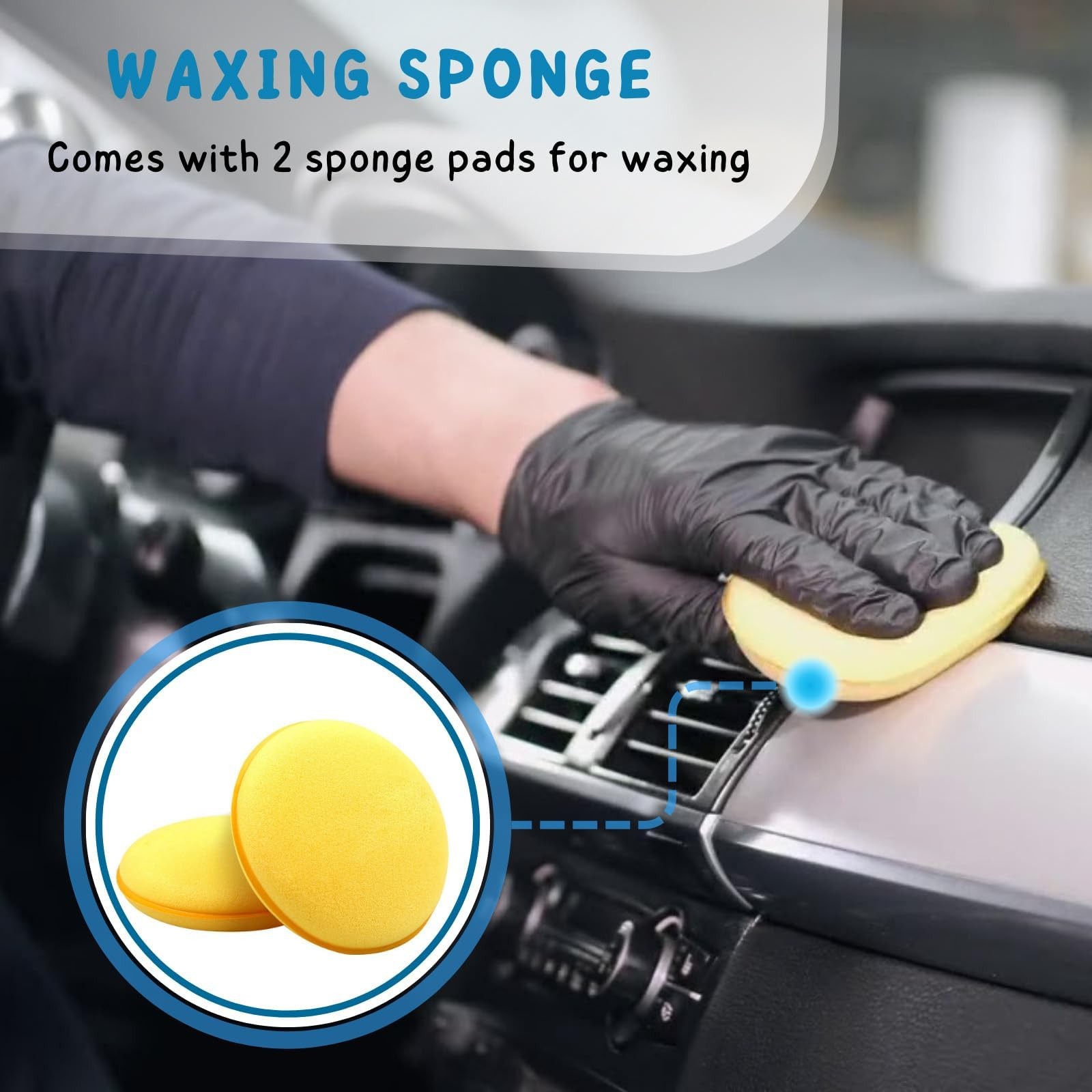 Car Wash Brush Long Handle 55” 2 Wax Applicator Pads Solar Panel Boat RV