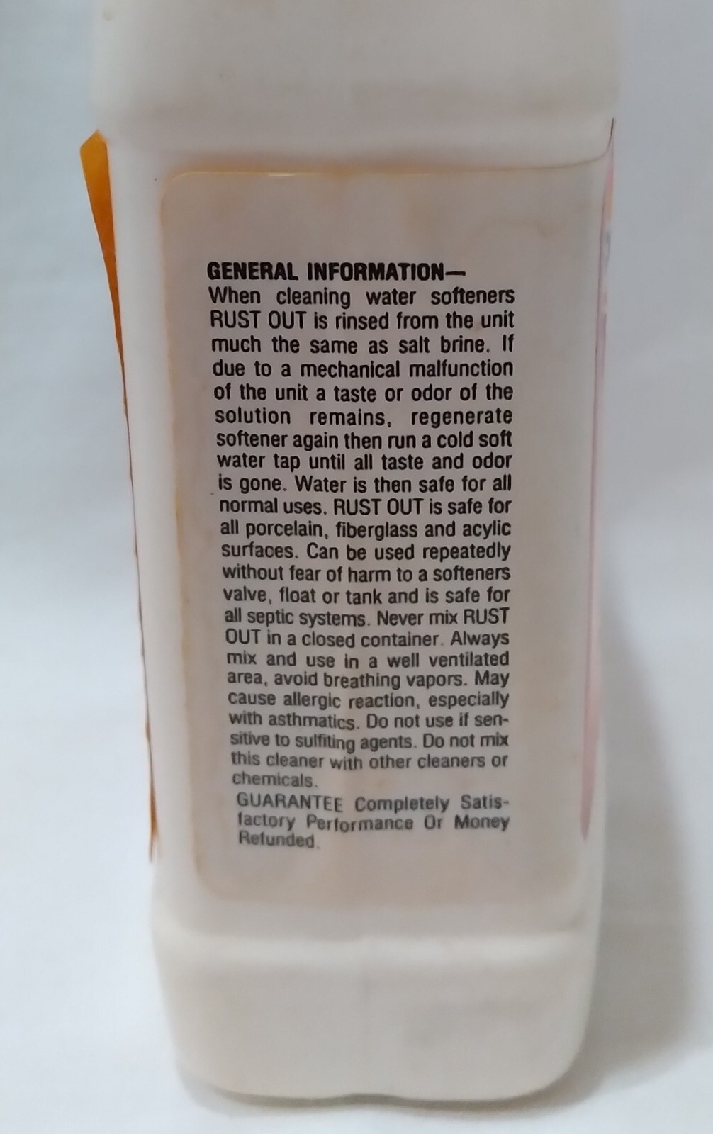 Commercial Strength RUST OUT Water Softener Cleaner Rust & Stain Remover 18 oz