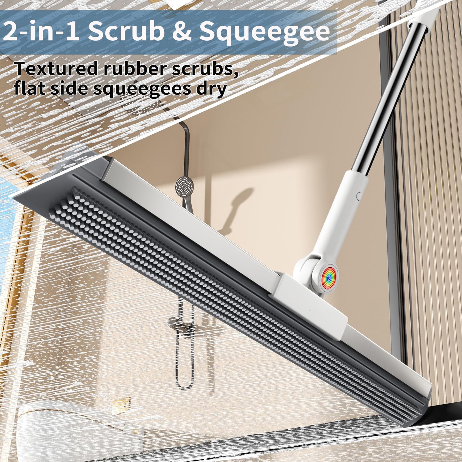 Floor Squeegee for Concrete Floor, Squeegee for Floor with 180° Rotating Head…