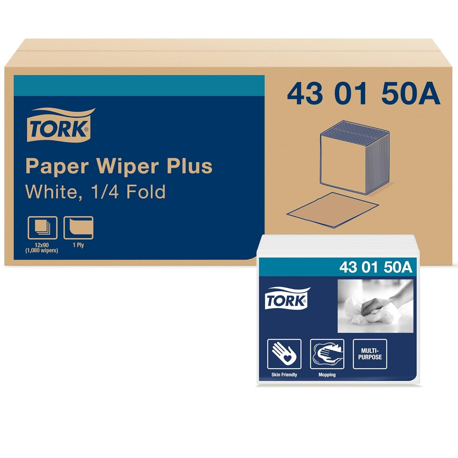 Paper Wiper plus White Self Dispensing, 1/4 Fold, 430150A