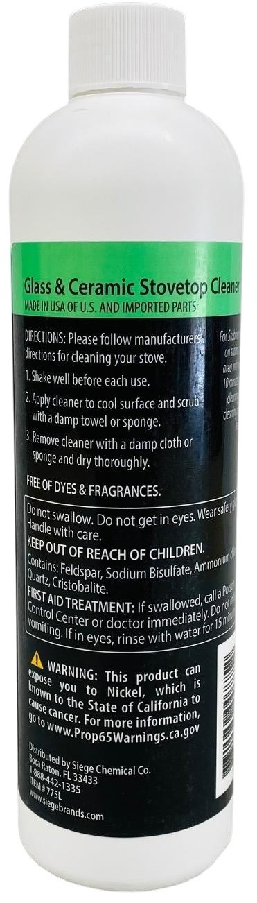 775L – Siege 12 Ounce Earth Friendly Glass & Ceramic Stove-top Cleaner