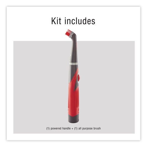 Rubbermaid Cordless Battery Power Scrubber, 12.68″ Brush, 7″ Red/Black Handle
