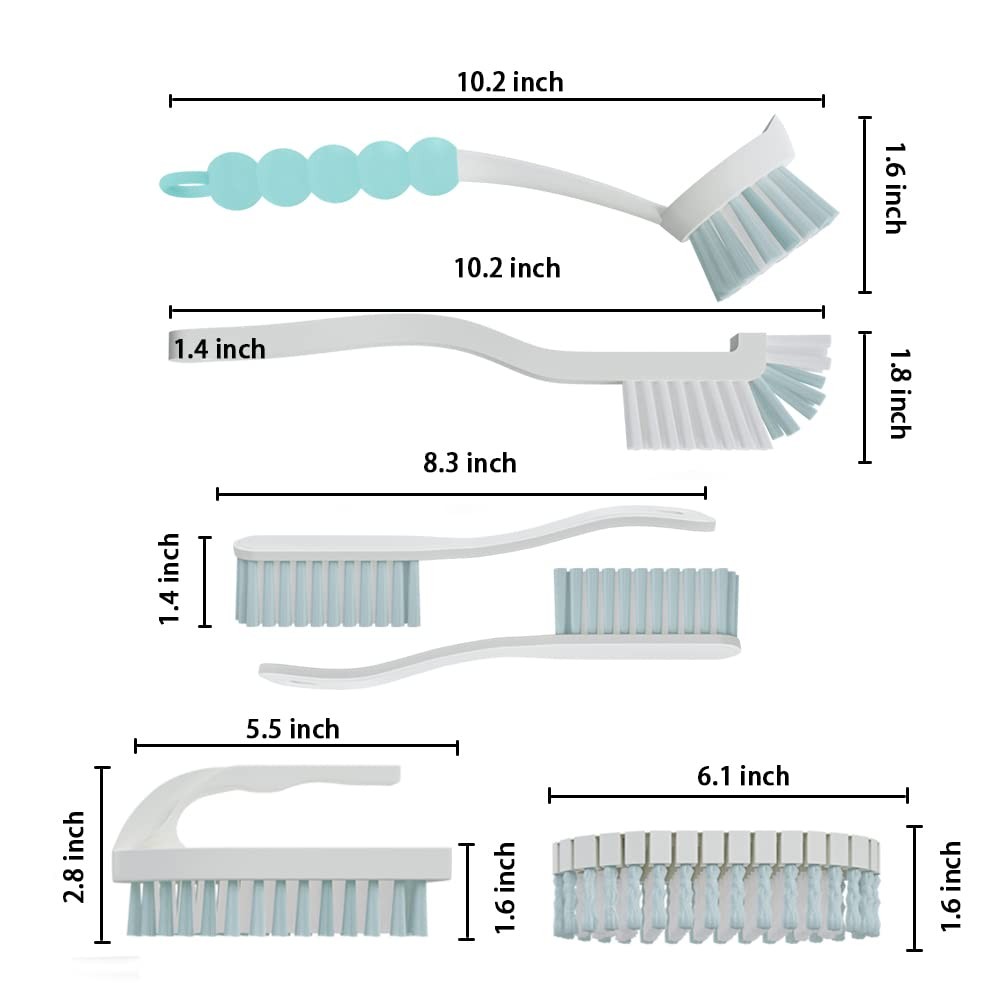 6 PCS Cleaning Brush, Scrub Brush Set for Kitchen and Bathroom Household Use …