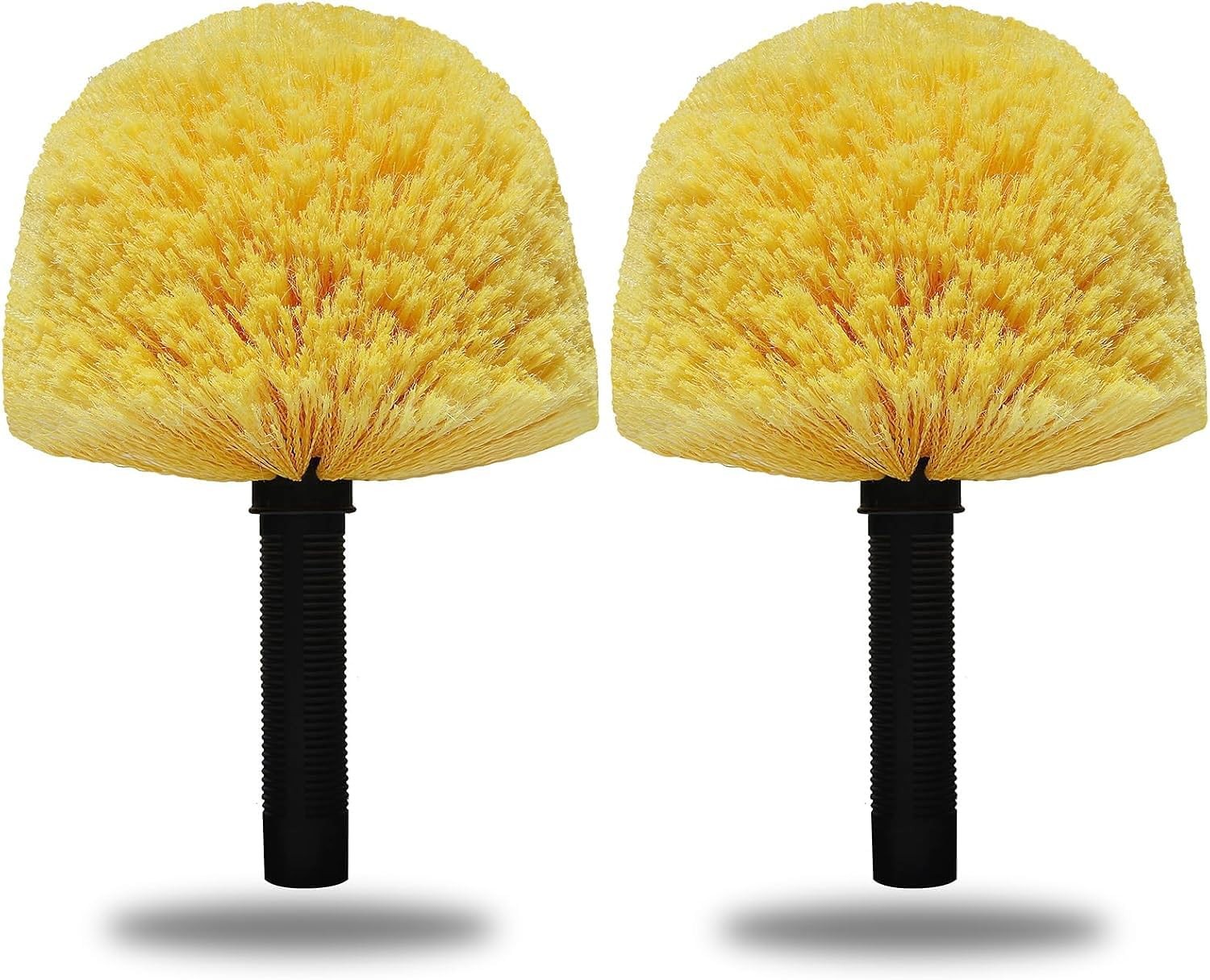 Yellow Twist-On Cobweb Duster Head Brush Efficient Indoor & Outdoor Spider Web