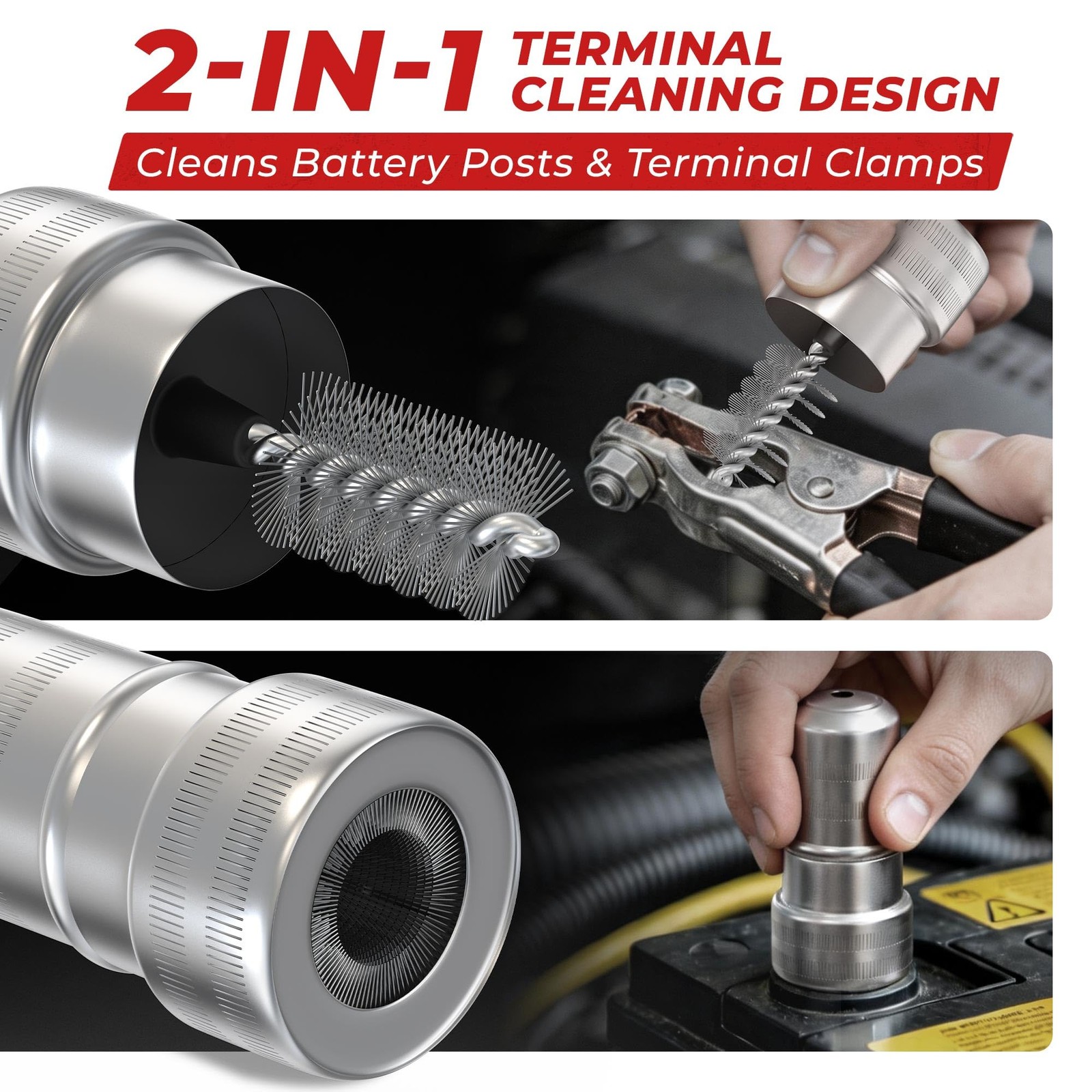 Battery Terminal Cleaners 2 pcs, Plus 12 pcs Battery Terminal AntiCorrosion F…