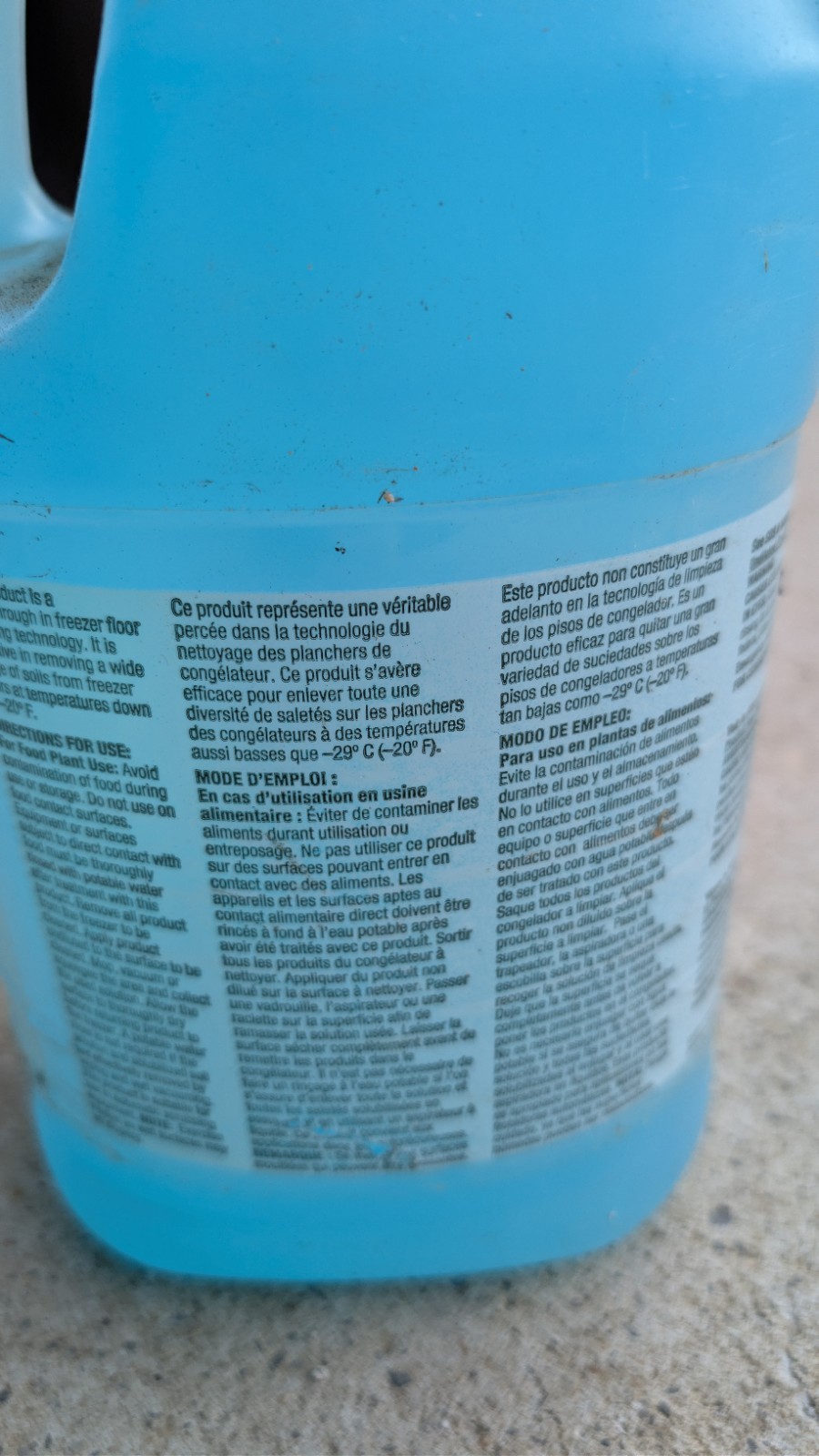 Diversey 948030 Freezer Floor Cleaner,1 Gal.,Blue, 572