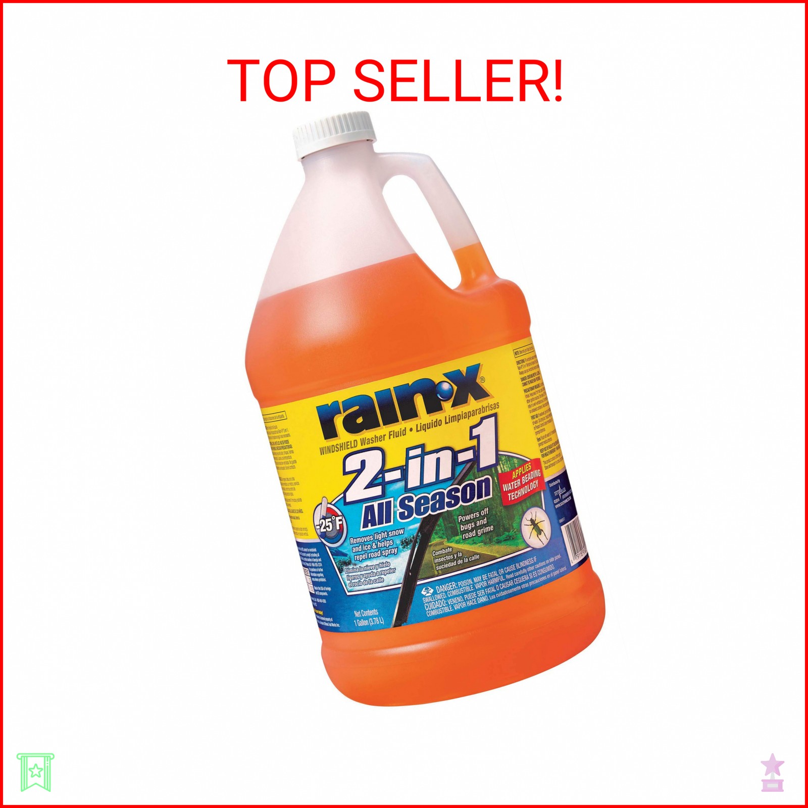 Rain-x 2 in 1 All Season (-25) Washer Fluid Net Wt 128 Fl Oz, 128 Fluid Ounce