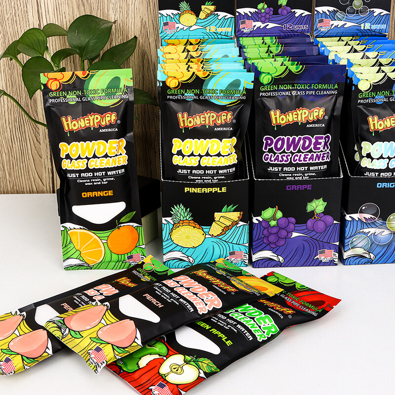 12-Pack Fruit-Flavored Hookah Cleaner – White Powder for Glass Pipes & Surfaces