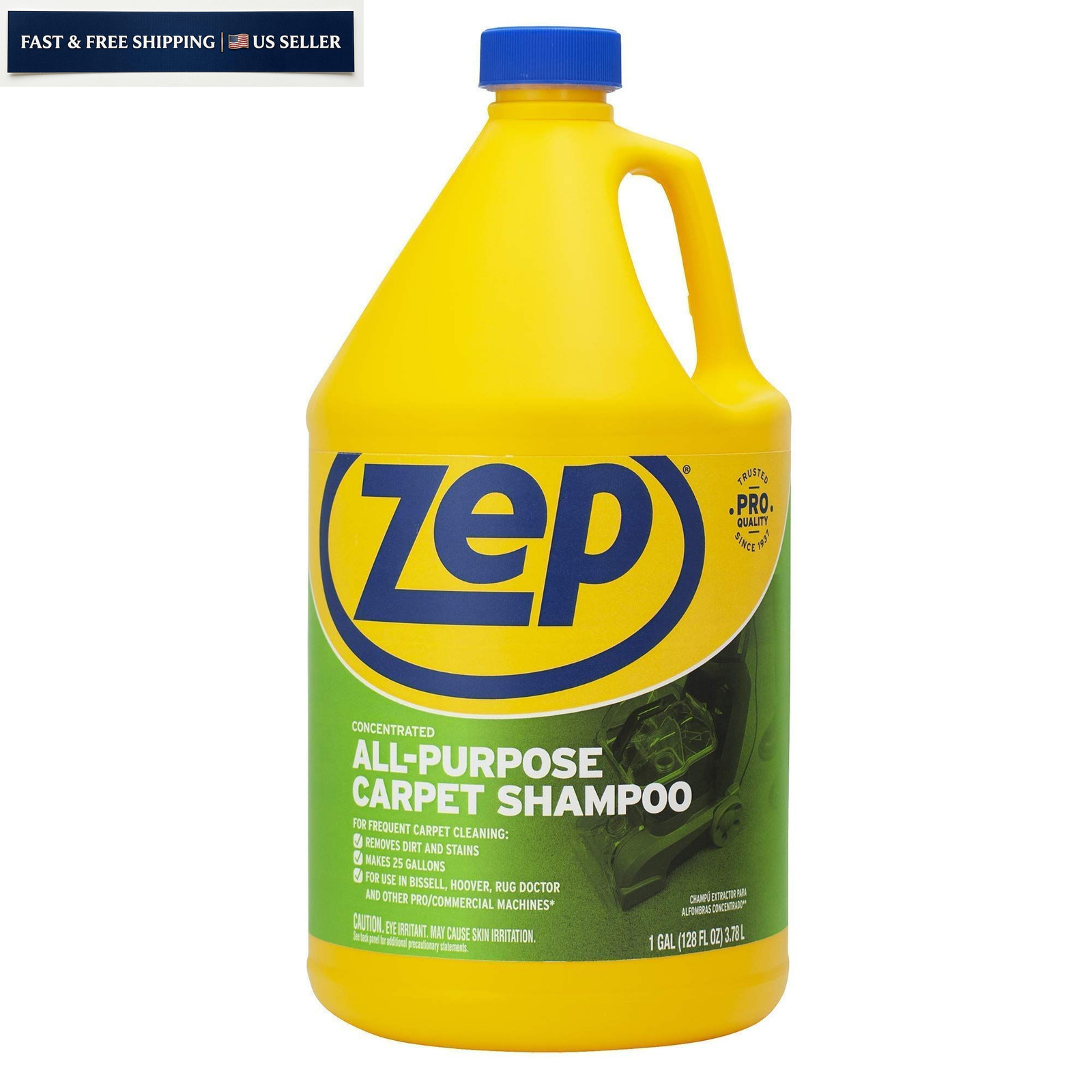 Zep All-Purpose Carpet Shampoo Concentrate 128 Fl Oz (Pack of 1), Blue