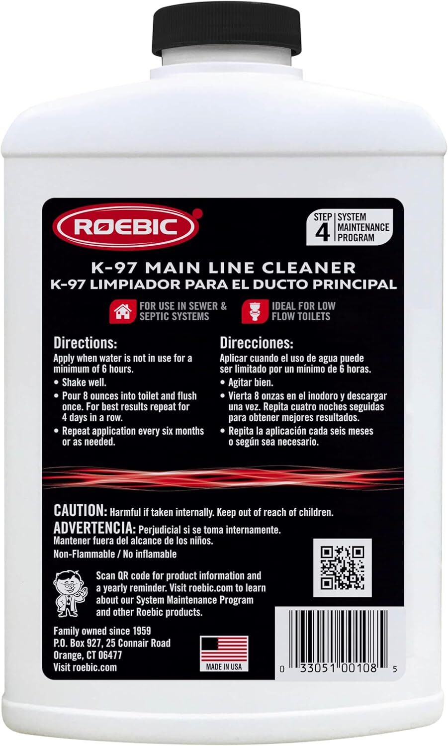 Main Line Cleaner – Exclusive Bacteria Digests Paper, Fats, and Grease in Sewer.