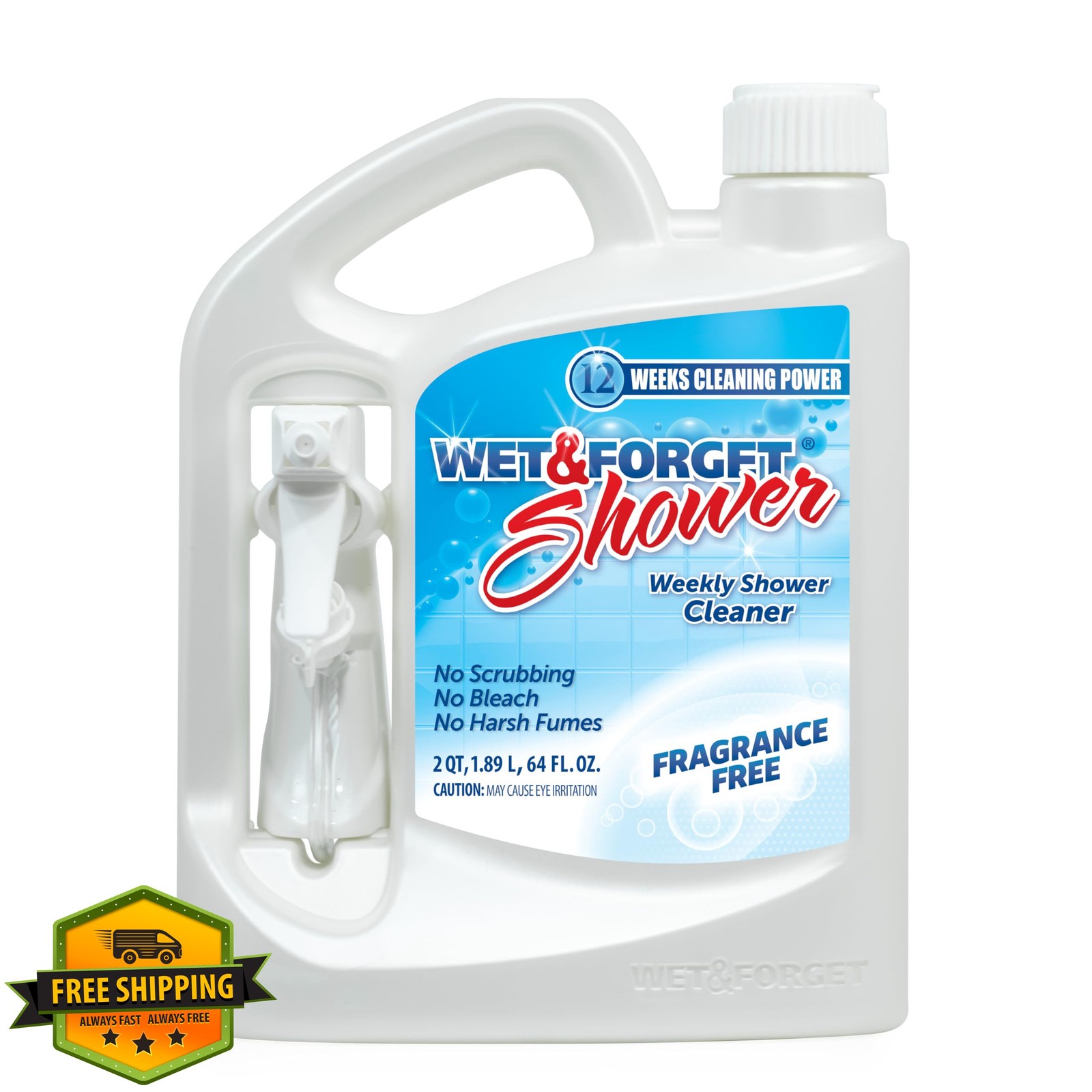 Wet Forget Shower Cleaner Spray Fragrance-Free Weekly 64oz