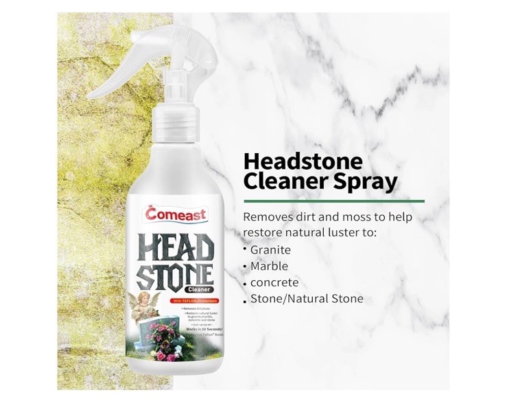 Comeast Head Stone Cleaner w/ Teflon Protection – 8.46oz Spray Bottle – Ex: 5/27