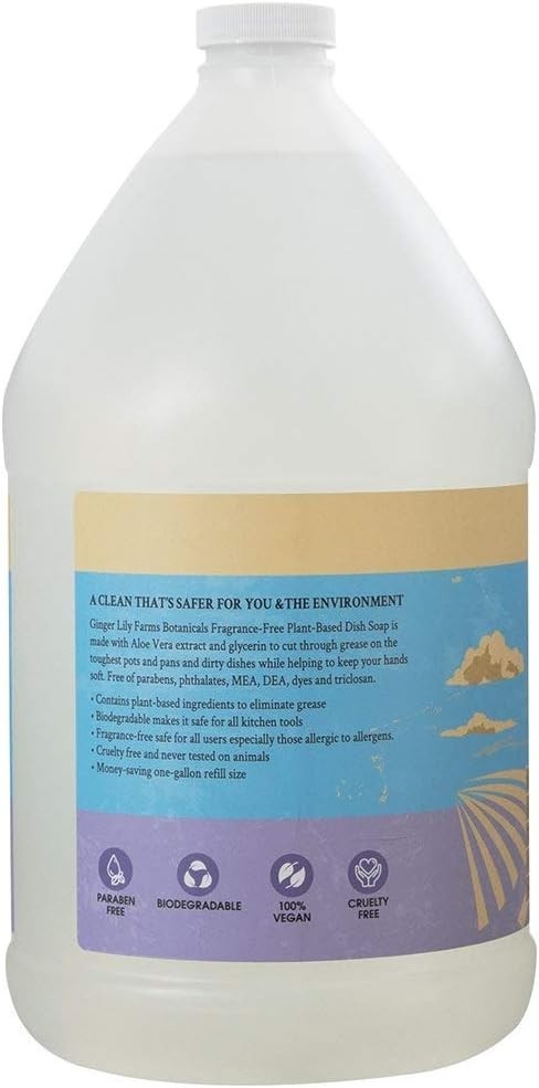 128 Fl Oz Plant Based Dish Soap Maximum Grease Cleaning Power Eco Friendly