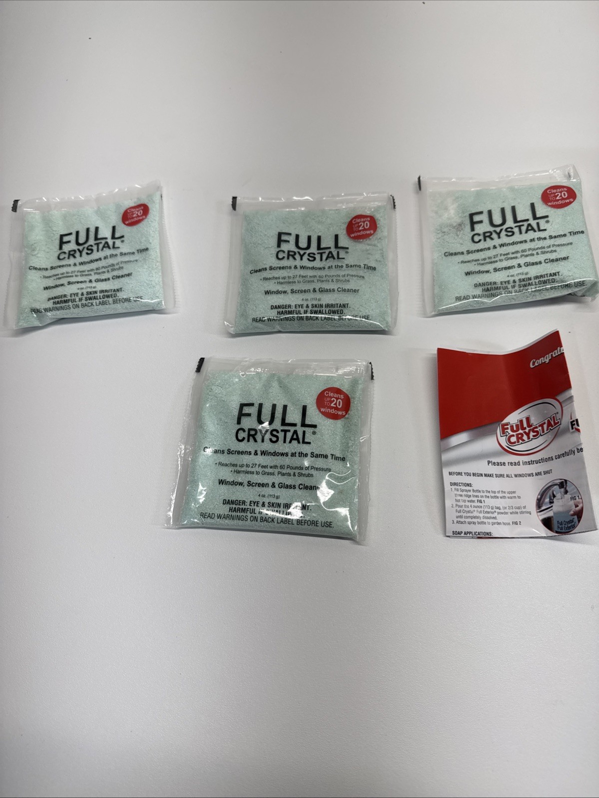 Fuller Brush Full Crystal Full Exterior Sprayer Kit w/ 4 Window Cleaner Refills