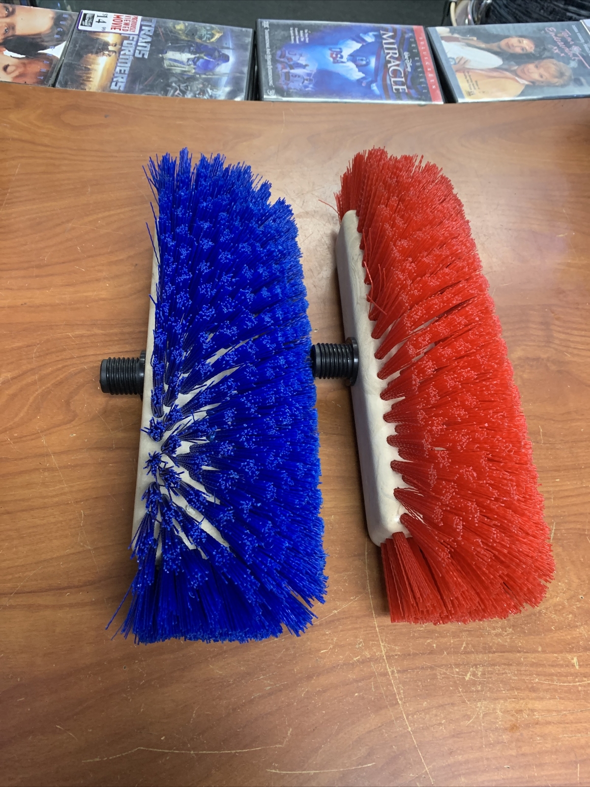LOT OF 2 BY CENTURY Professional Deck Scrub Brush 14″ Floor Cleaning Tool RED&BL