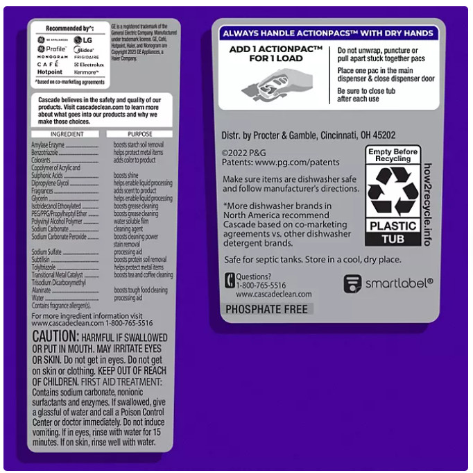 Cascade Platinum Plus ActionPacs Dishwasher Detergent Pacs, Fresh Scent, 81 ct.