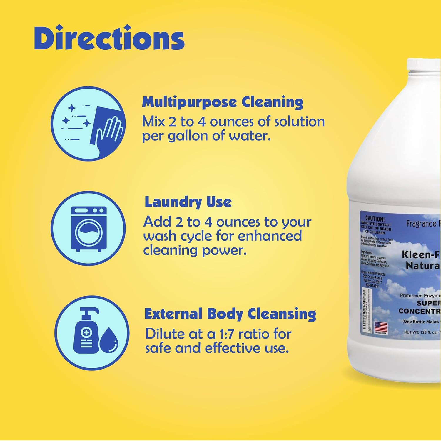 Naturally Enzyme Cleaner, Enzyme Solution, and Multi-Purpose Cleaner, Laundry Ad