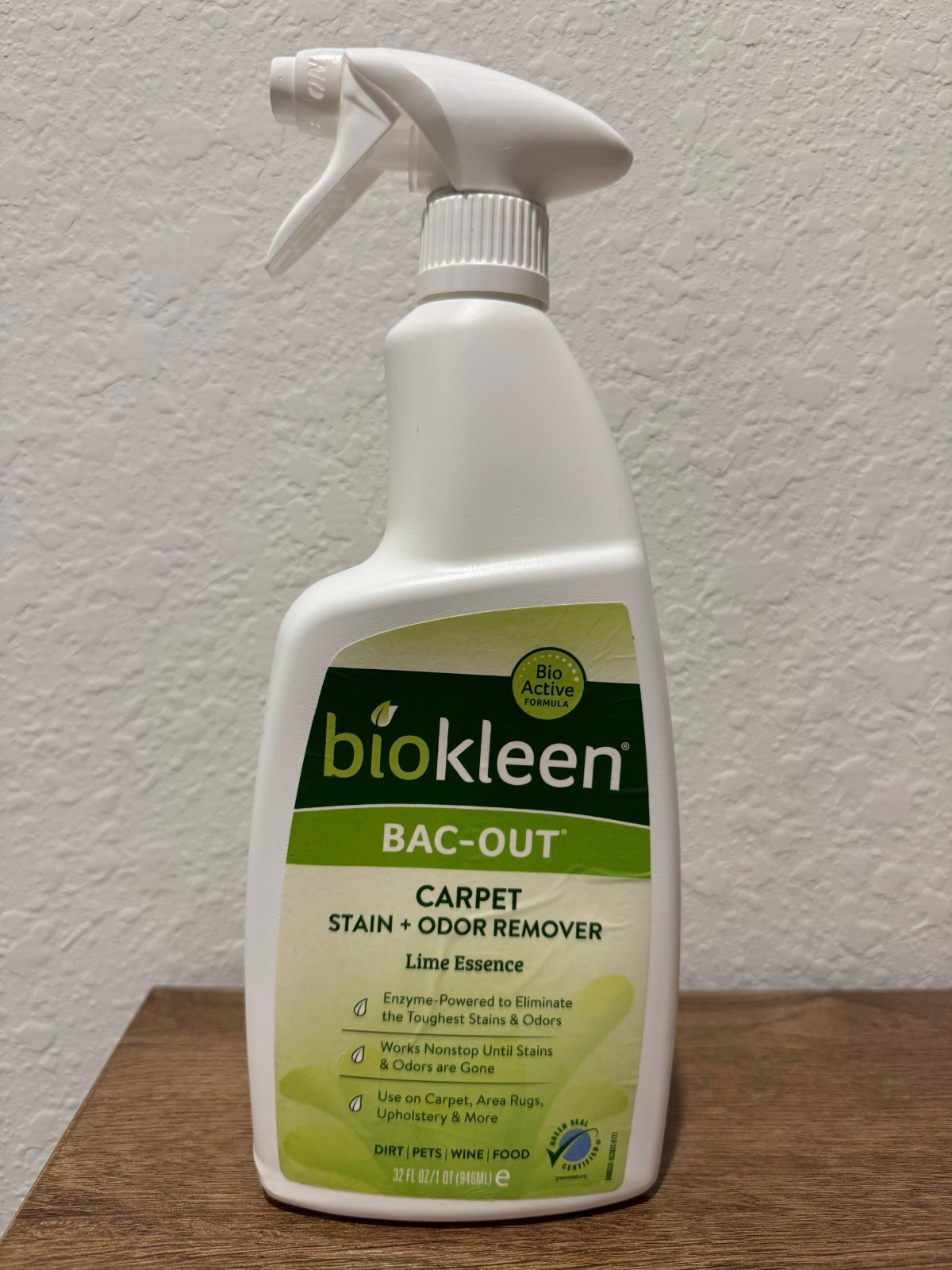 Biokleen Bac-Out Carpet Stain + Odor Remover Lime Essence 32 fl oz Spray