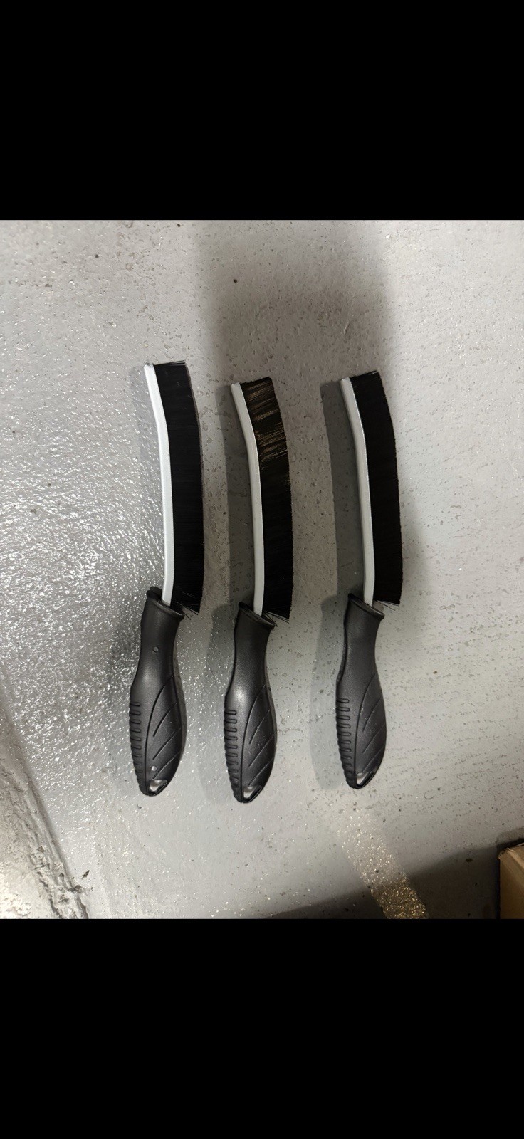Hard Bristle Cleaning Brush Set, 3Pcs Grout Scrub Brush, Tile Crevice Tool,Black