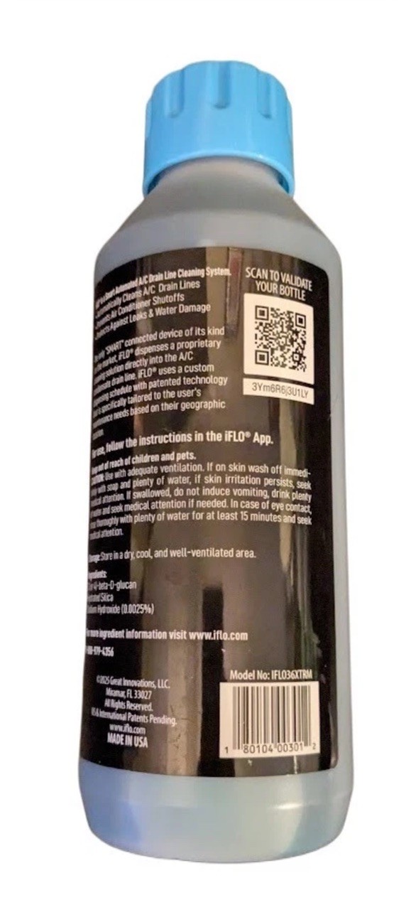 iFLO Extreme AC Drain Line Cleaner 36oz Cartridge 6 Month Supply