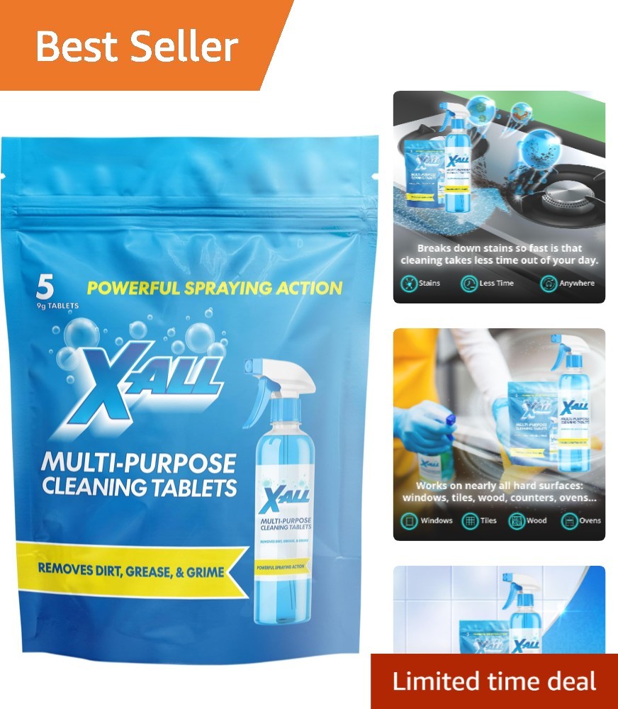 Multi-Purpose Cleaning Tablets for All Surfaces Streak-Free Shine Pack of 5