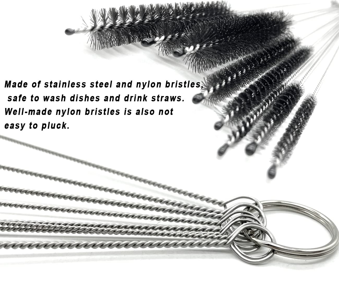 10 Pcs Wire Tube Brushes for Cleaning Pipe Tube Brass Brush Stainless Steel R…