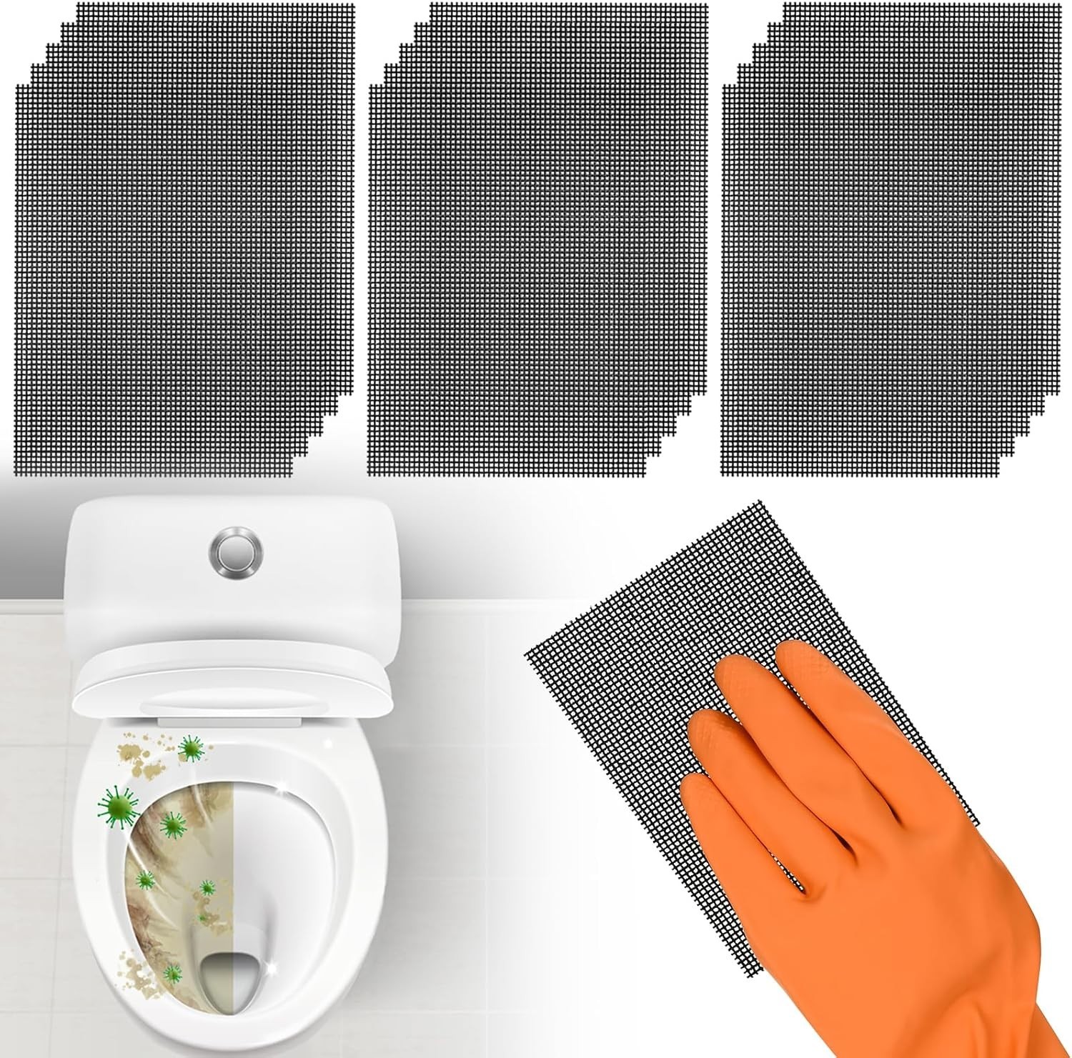 Silicon Carbide Cleaning Mesh Pads – 15 PCS for Hard Water and Rust Removal