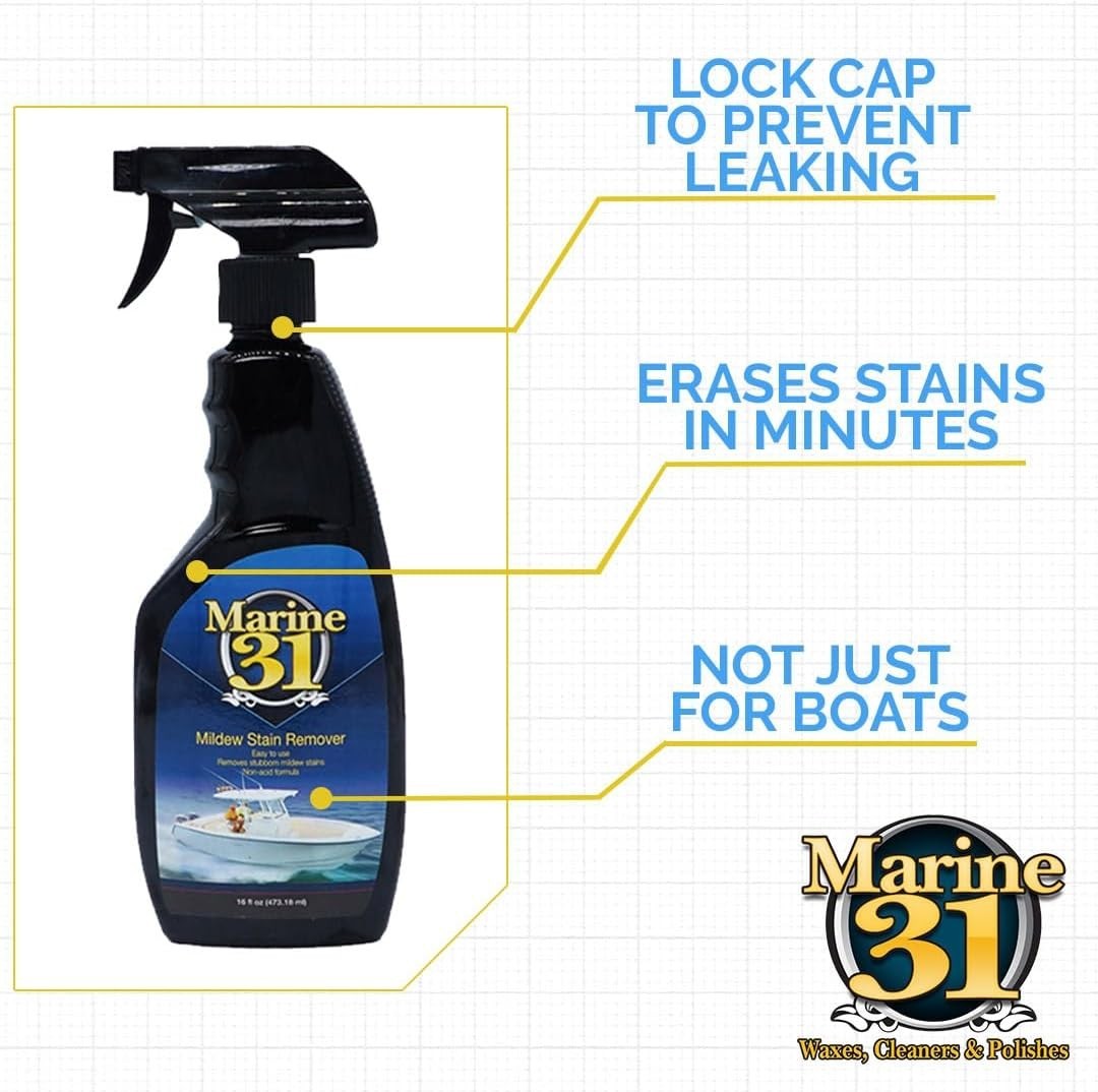 Mildew Stain Remover & Cleaner | Effective for Boats, Home, Patio, & Bathroom…