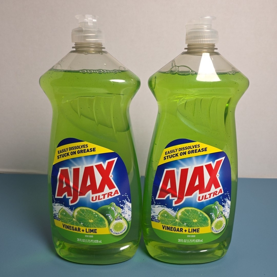 Ajax Ultra Vinegar + Lime Dish Liquid, 28 oz. (828ml) (Pack of 2)