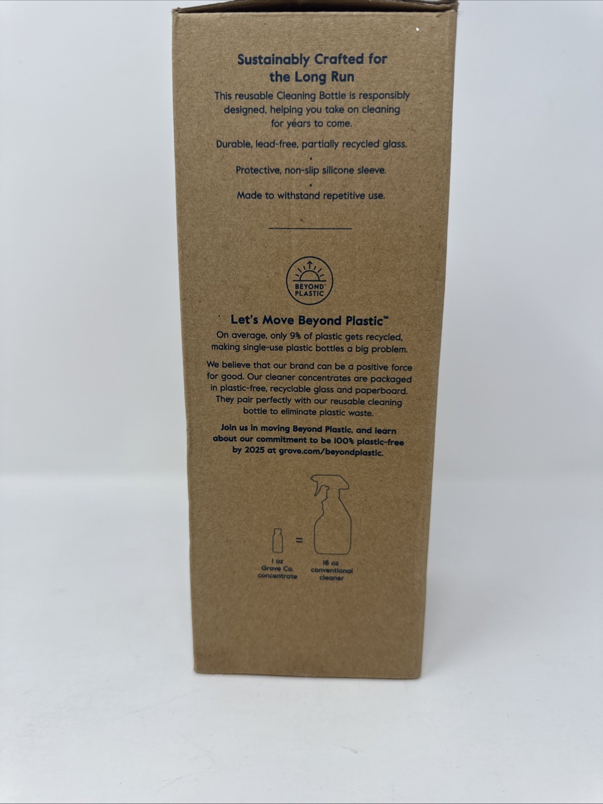 Grove Co 16oz Glass Spray Bottle Brilliant White Silicone Sleeve w/Spray Nozzle