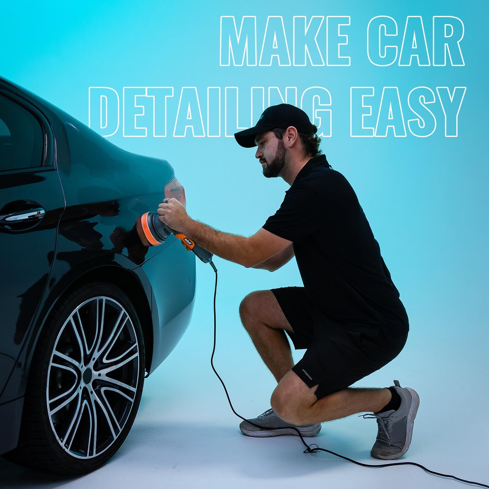 5 Inch DA Polisher for Car Detailing, 9mm Random Orbital Polisher Buffer, 6 S…