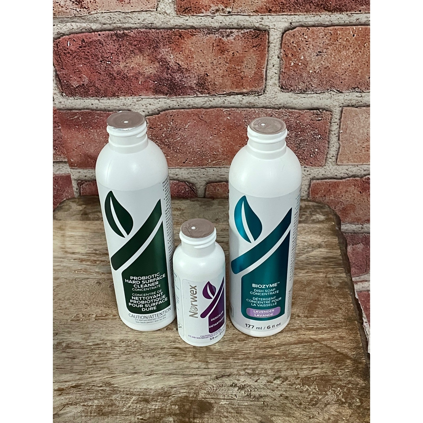 Norwex Cleaning Bundle Probiotic Hard Surface BioZyme Dish Soap Descaler