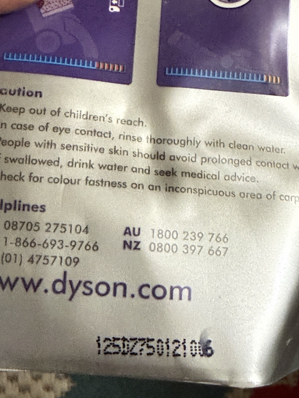 Dyson Zorb Carpet Maintenance Powder Cleaner 26.5 oz 750g Bag 03914-07