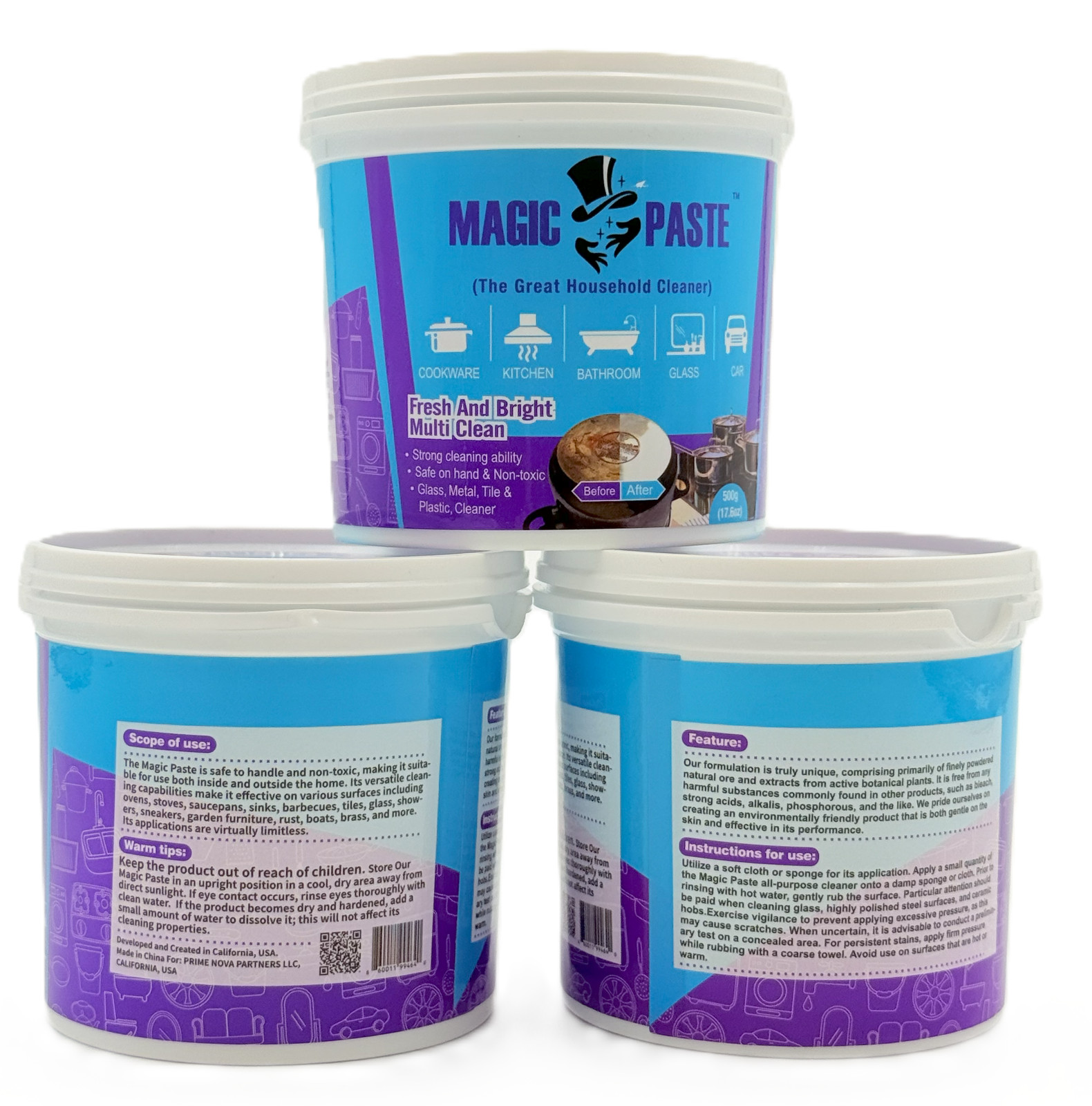 Magic Paste™ All-Purpose Cleaning Paste – 16 oz.–For Dishes, Metals, Glass etc..