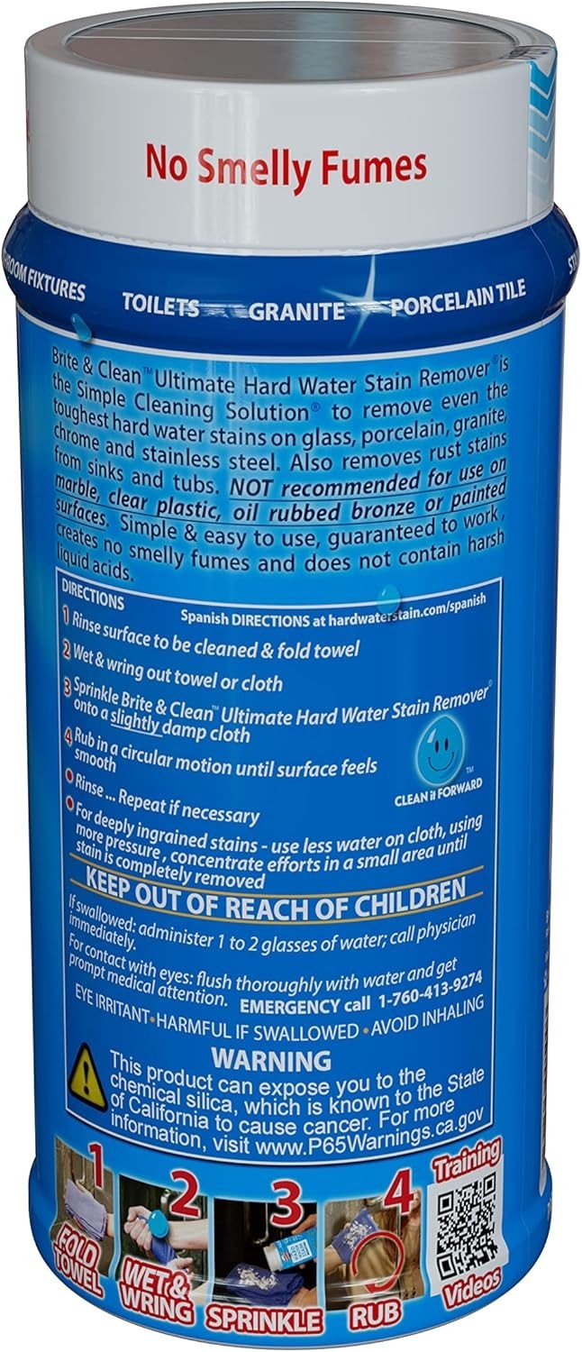 Bright & Clean Ultimate Hard Water Stain Remover for Glass, Shower Doors & Wi…
