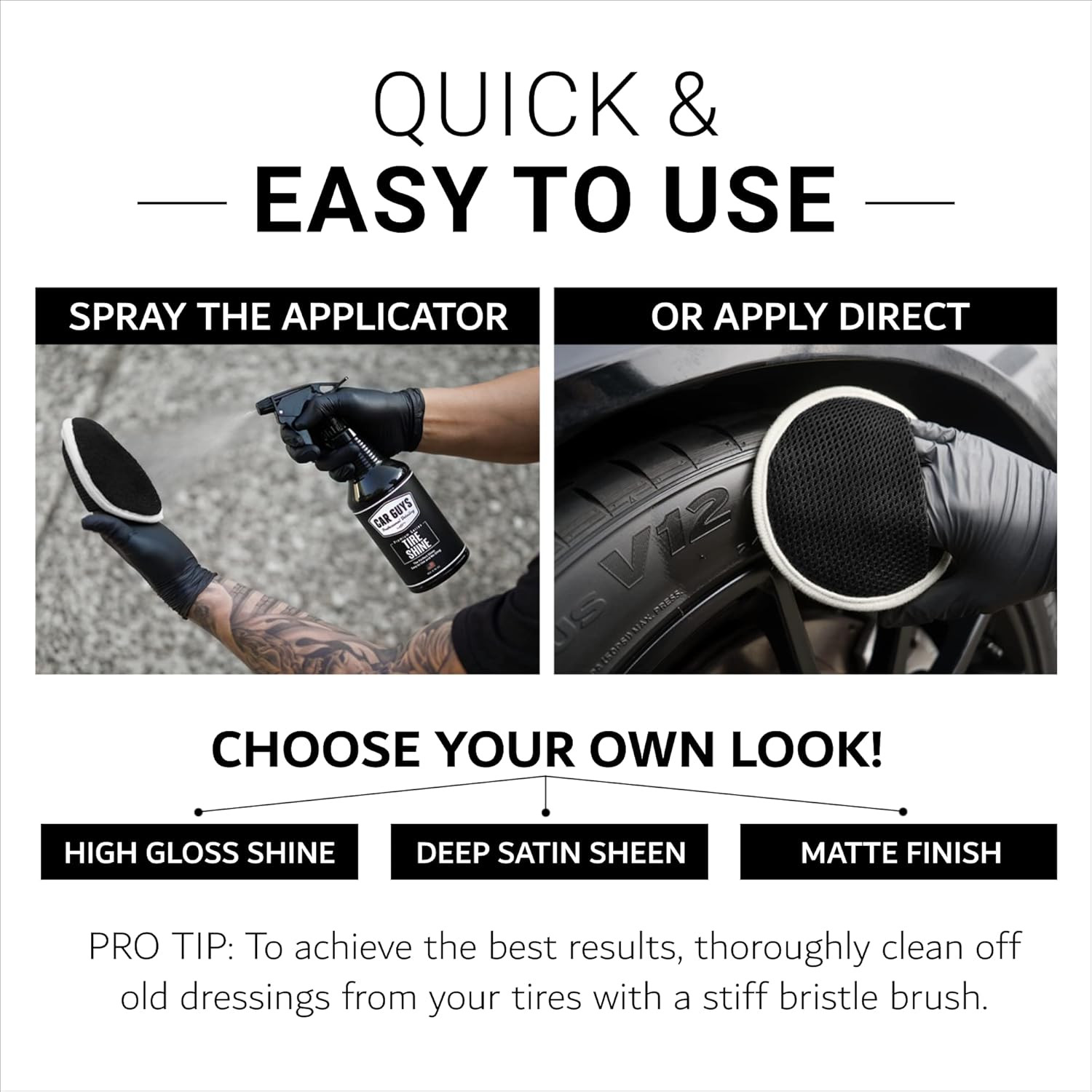 Tire Shine Spray Bundle – Buy 1 Gallon Tire Shine Spray and Get Half off 18Oz Ti