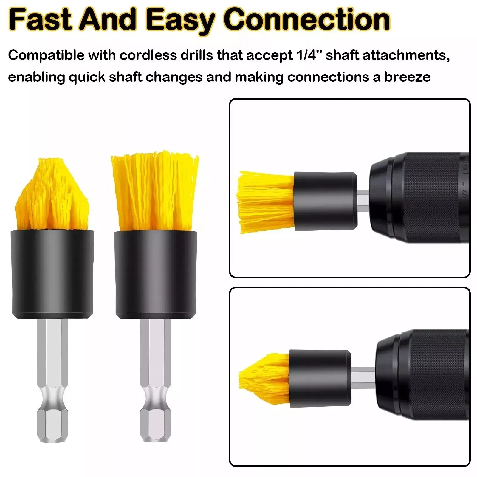 Drill Brush Set Power Scrubber Drill Attachments For Carpet Tile Grout Cleaning