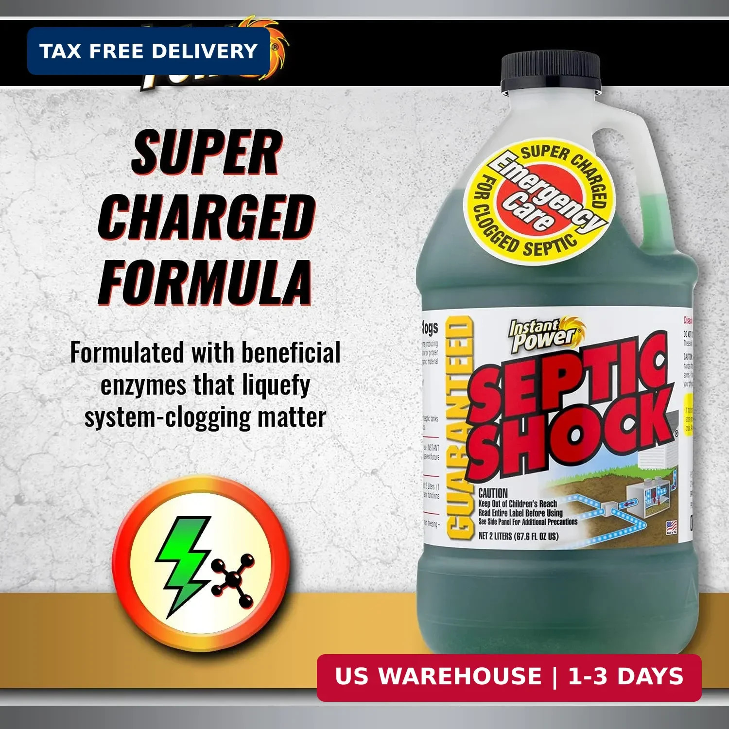 Instant Power Septic Shock – Septic Tank Treatment, Drain Cleaner Liquid