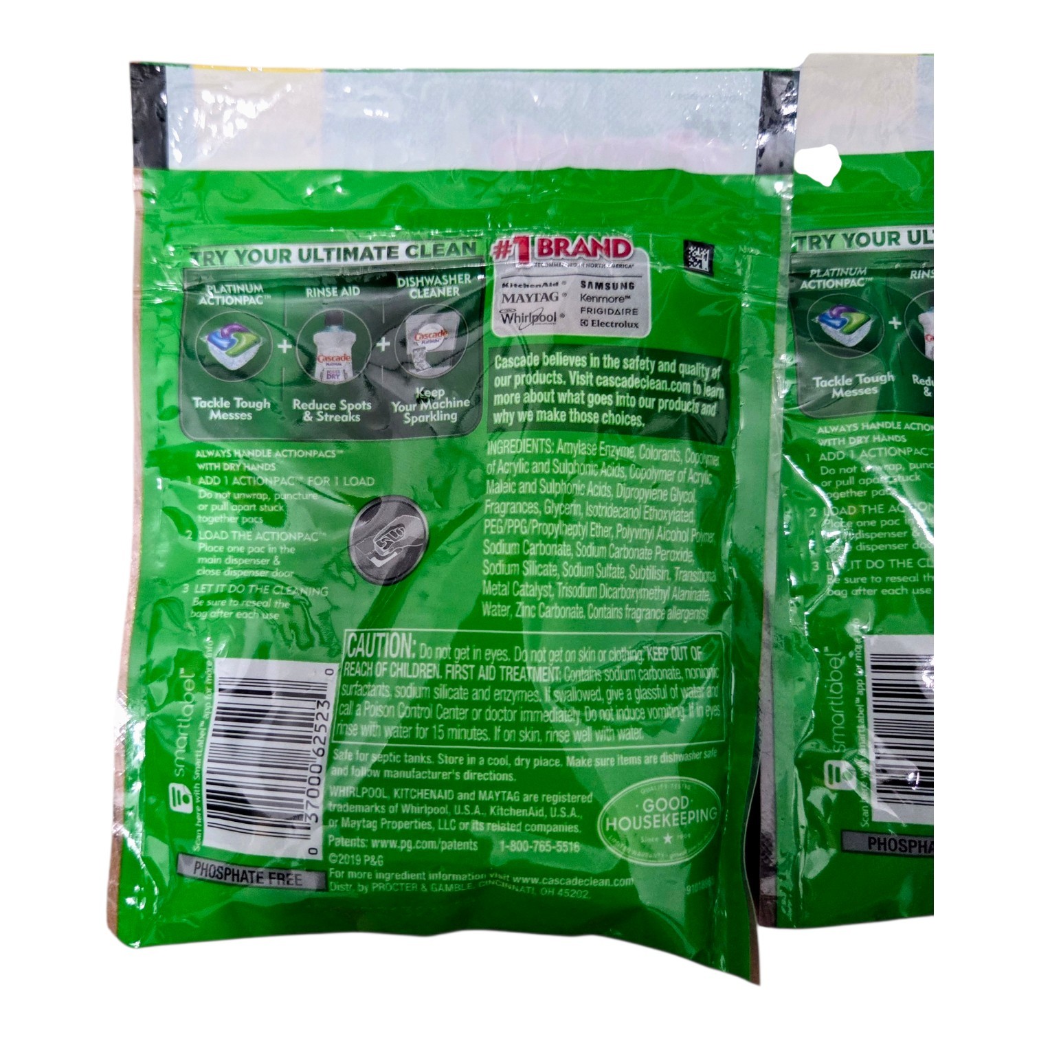 7x Cascade Original Dishwasher Detergent ActionPacs 4ct Trial Size Bags 28 Total
