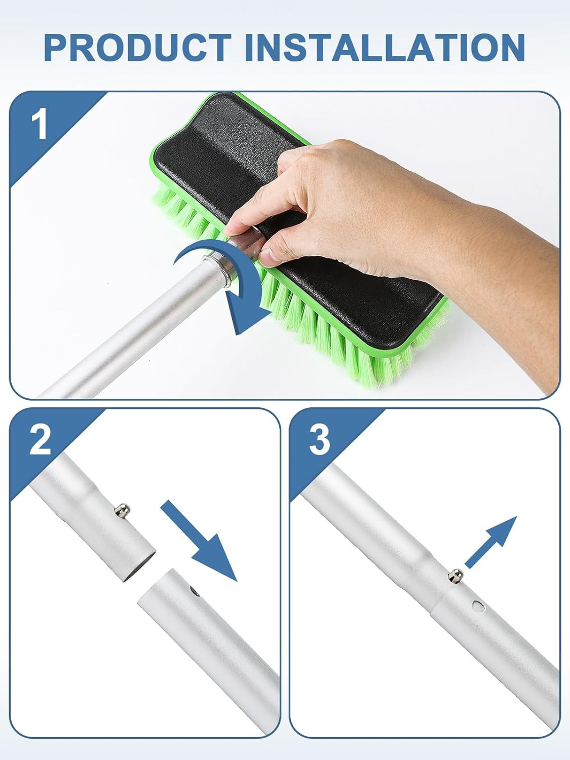 59″ V-Shaped Car Wash Brush Long Handle Snow Sweeping Brushing Adopts Soft Tires
