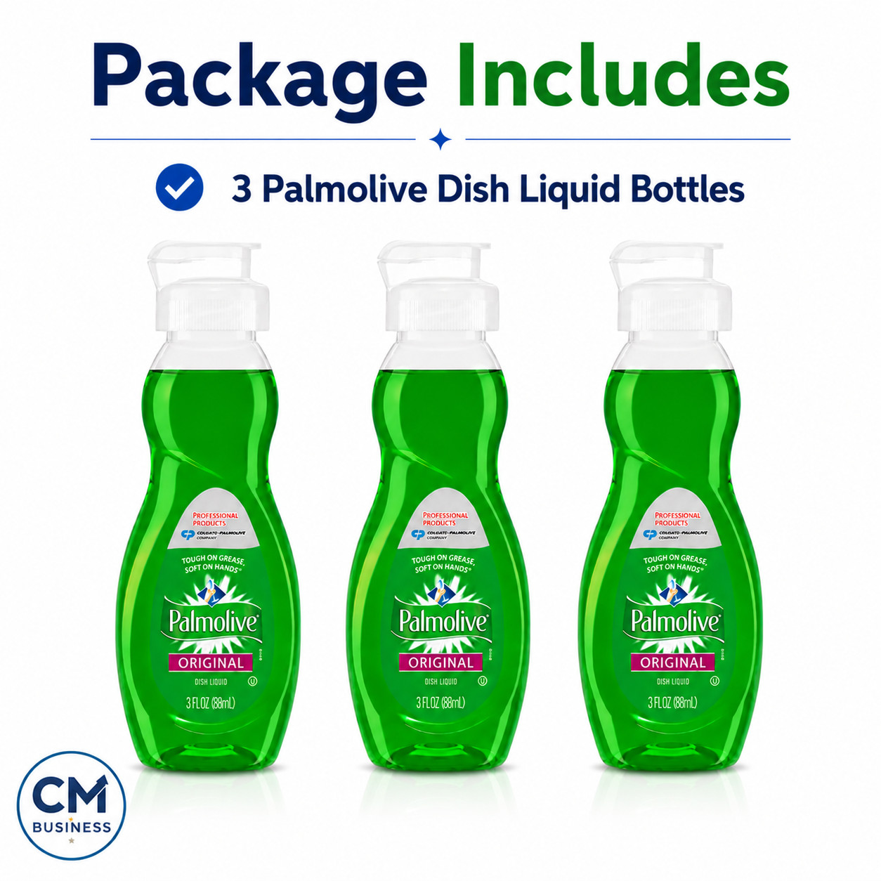 Palmolive Original Dish Soap Travel Size 3 fl oz (88mL) Pack of 3 TSA Approved